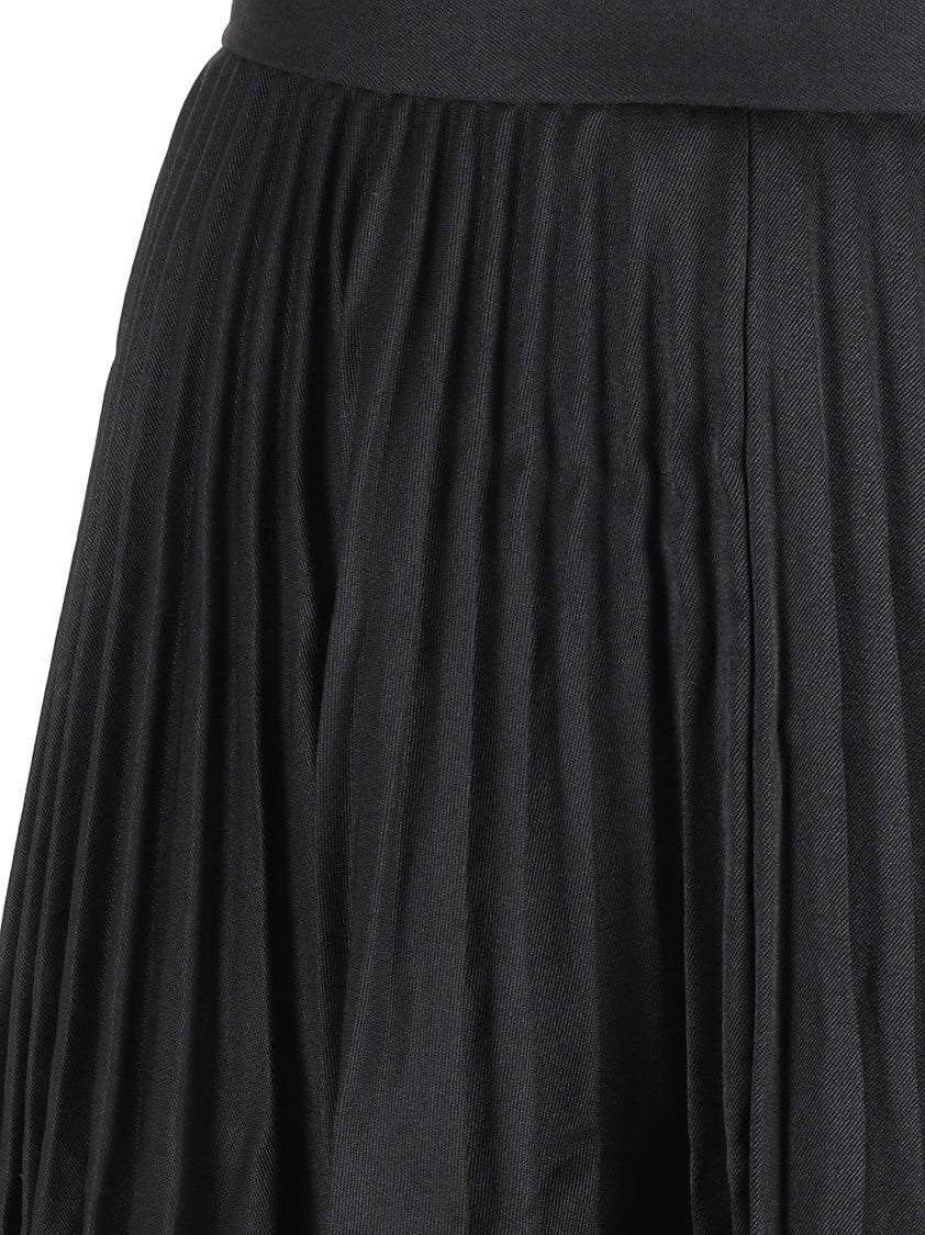 Balenciaga Pleated Long Skirt With Fitted Waistband