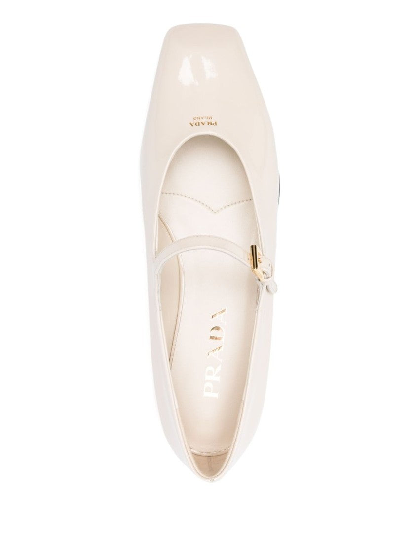 Prada Pointed Toe Flat Shoes With Delicate Instep Strap
