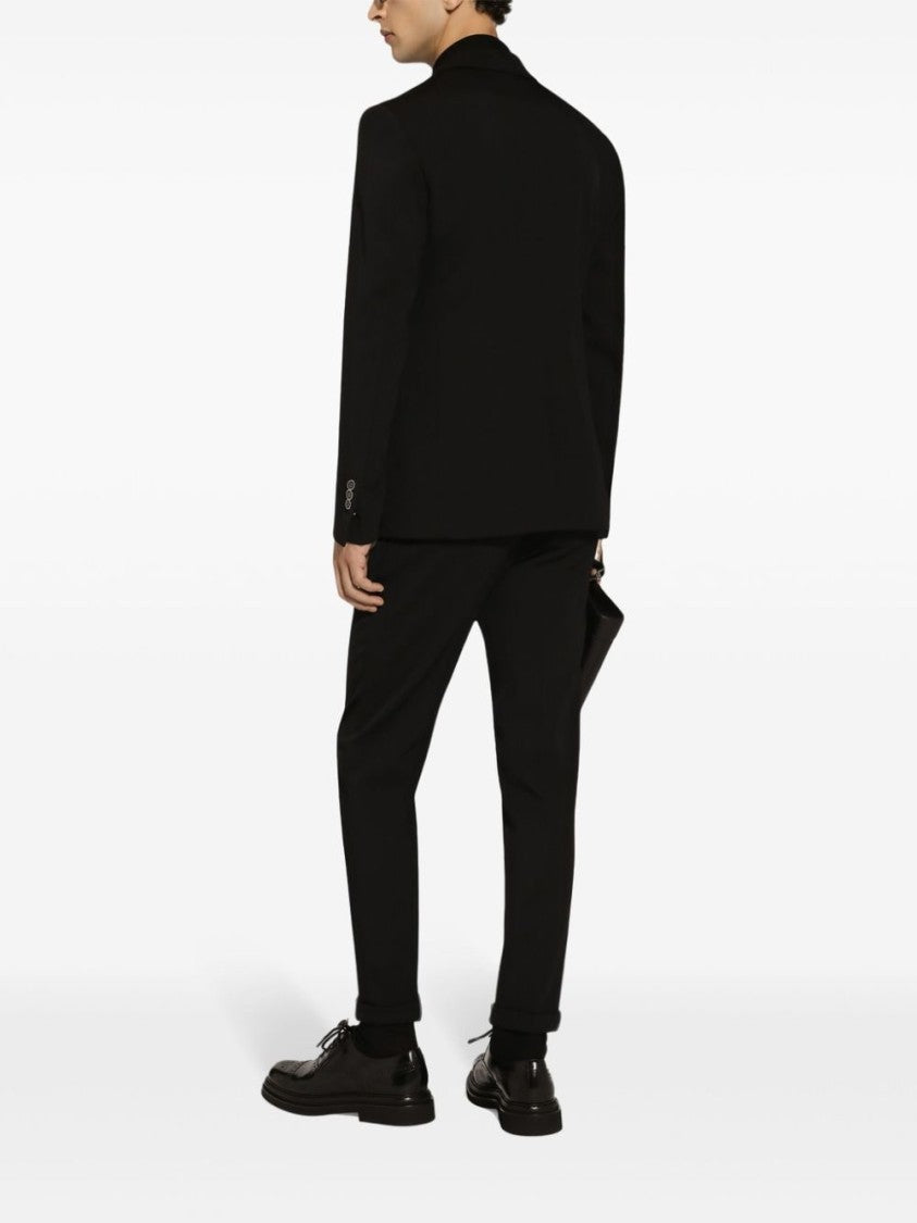 Dolce & Gabbana Tailored Black Jacket With Textured Finish And Notched Lapels