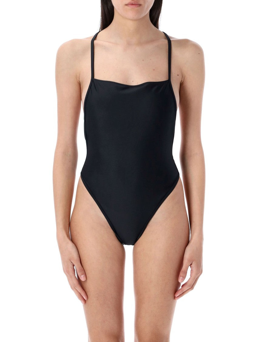 Marine Serre One-Piece Swimwear With Crisscross Back Detail