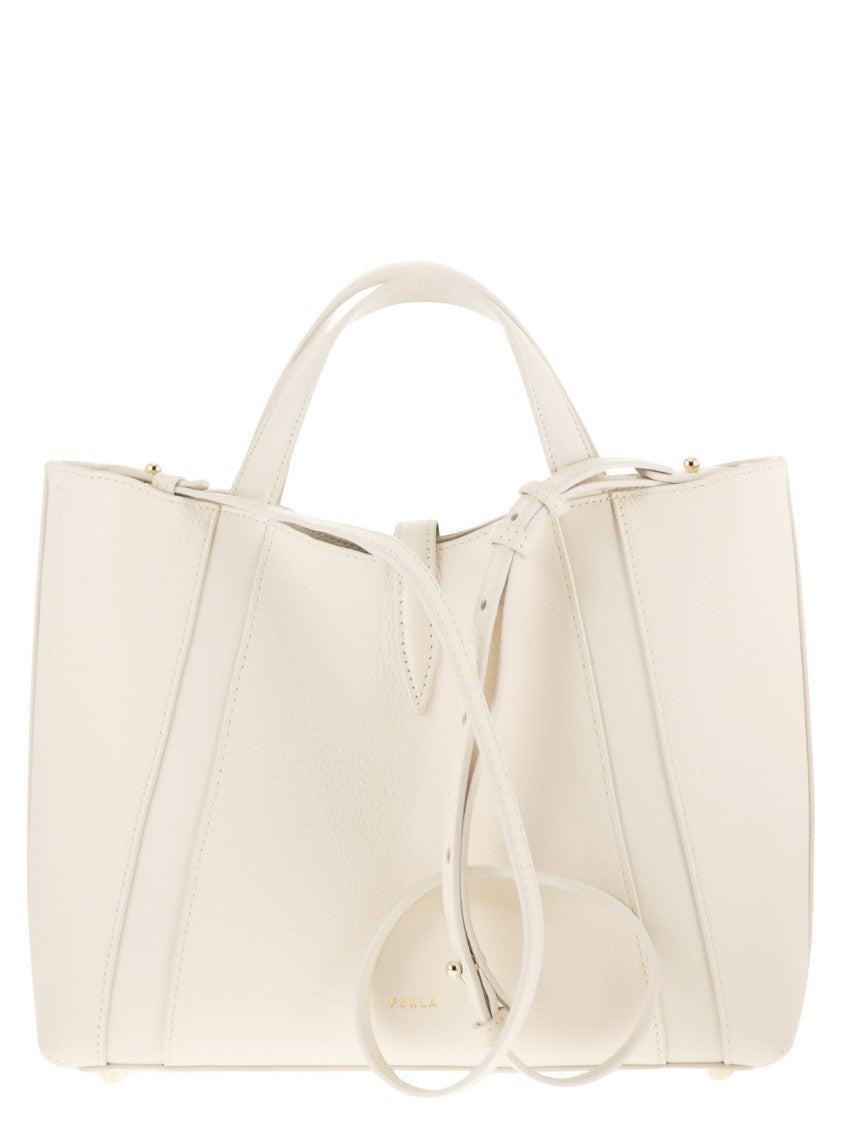 Furla Goccia Hammered Leather Tote Bag With Hardware