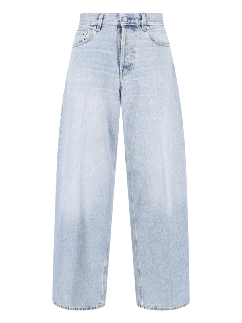 Haikure Light Blue Wide-Leg Denim Jeans With Mid-Rise Waist