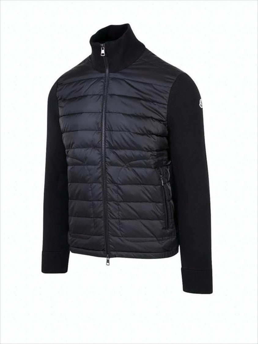 Moncler Padded Quilted Jacket With Knit Detailing