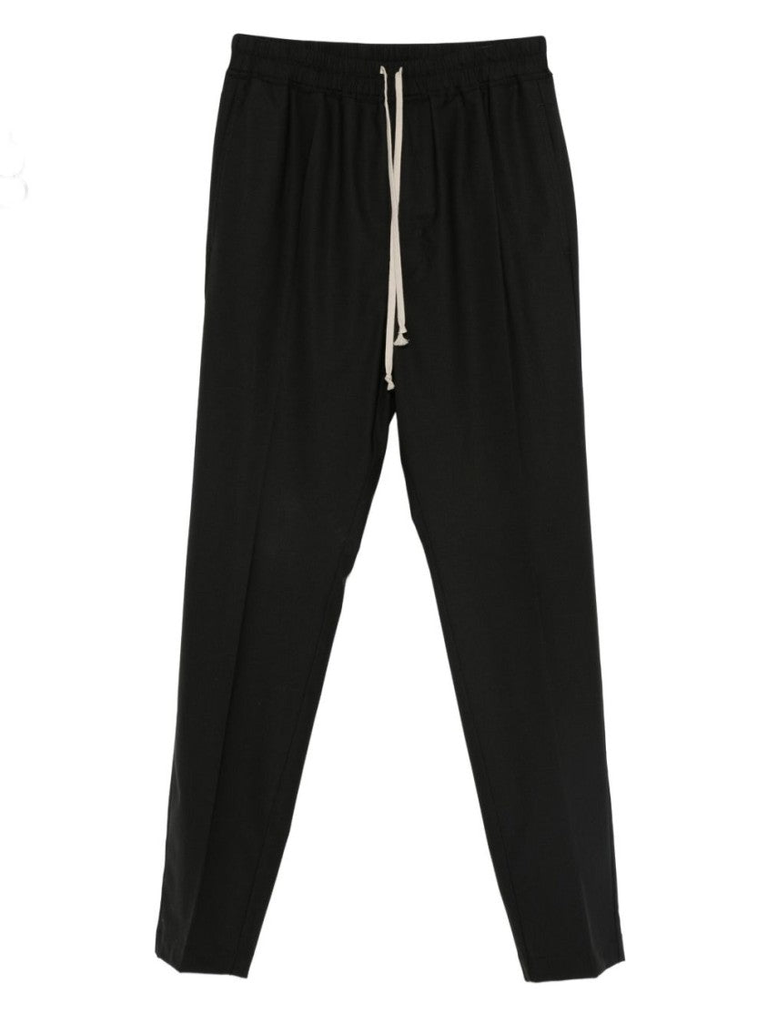 Rick Owens Relaxed-Fit Black Trousers With Elastic Waistband