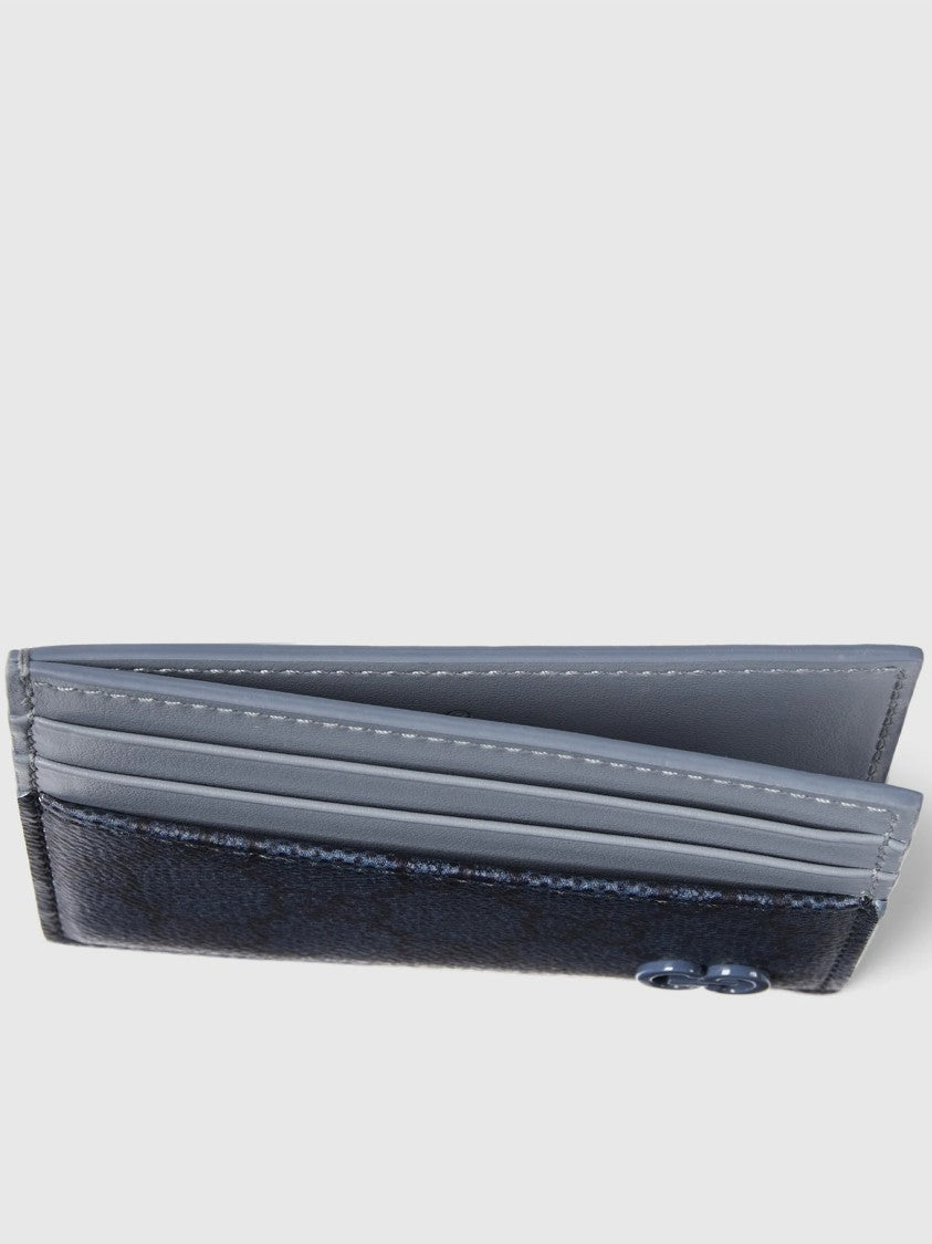 Gucci Black Compact Leather Canvas Card Case