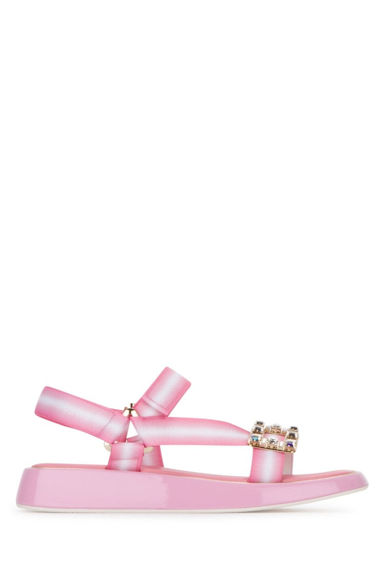Roger Vivier Flat Sandals With Gemstone Buckle