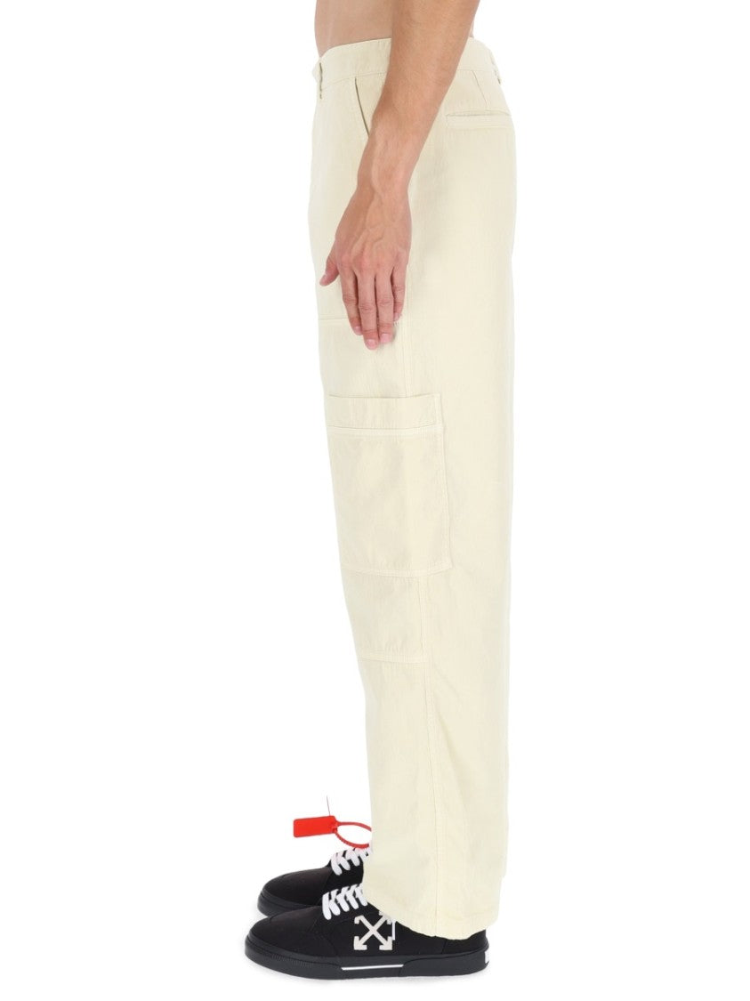 Off-White Beige Relaxed Fit Cargo Pants