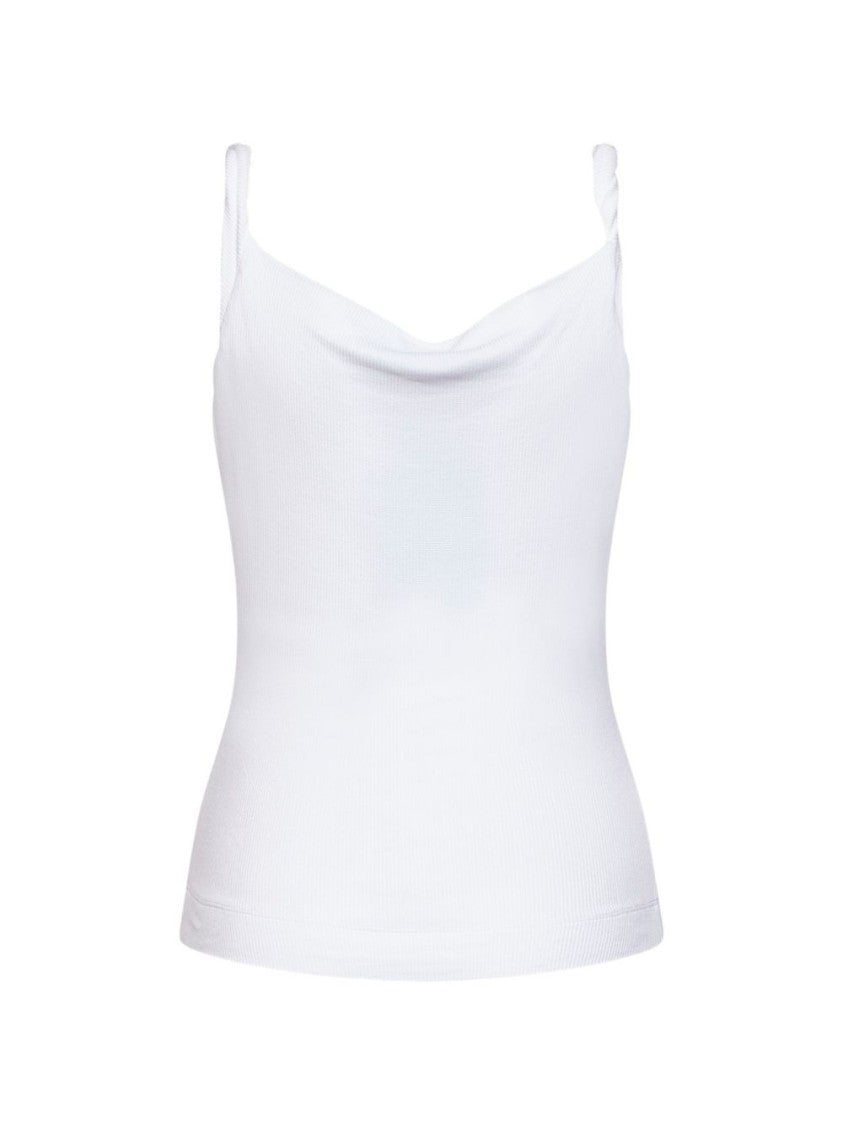 Vivienne Westwood Fitted Ribbed Draped Cowl Neck Top