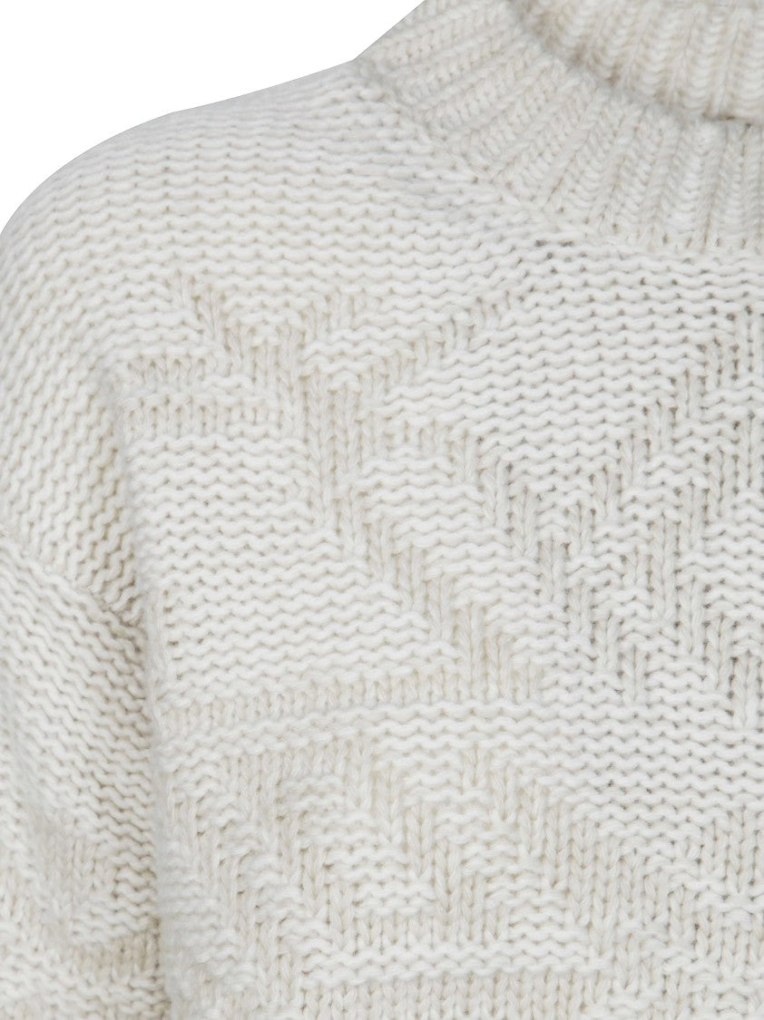 Herno Textured Geometric Knit Sweater