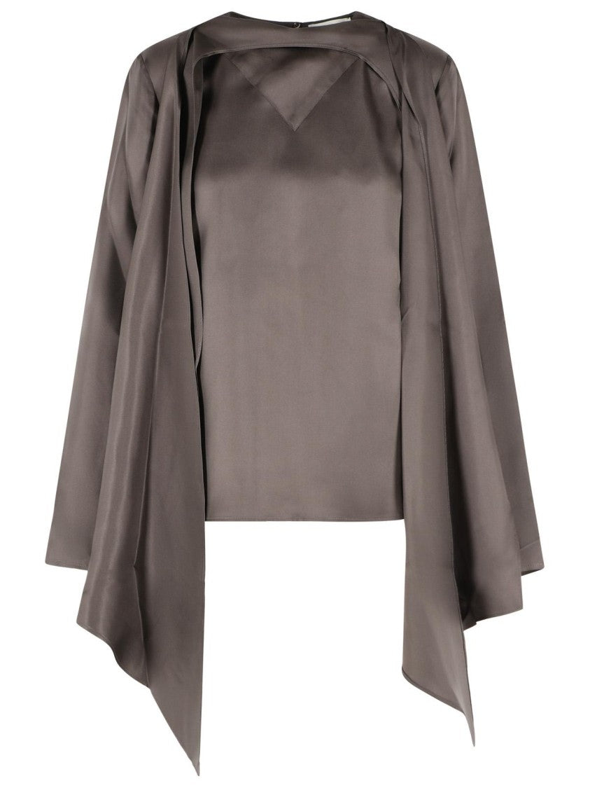 Loulou De Saison 'Gala' Brown Silk Blouse