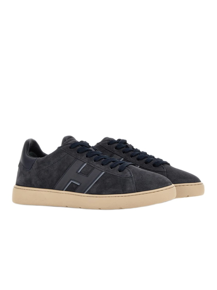 Hogan Low-Top Suede Sneakers With Smooth Leather Accents