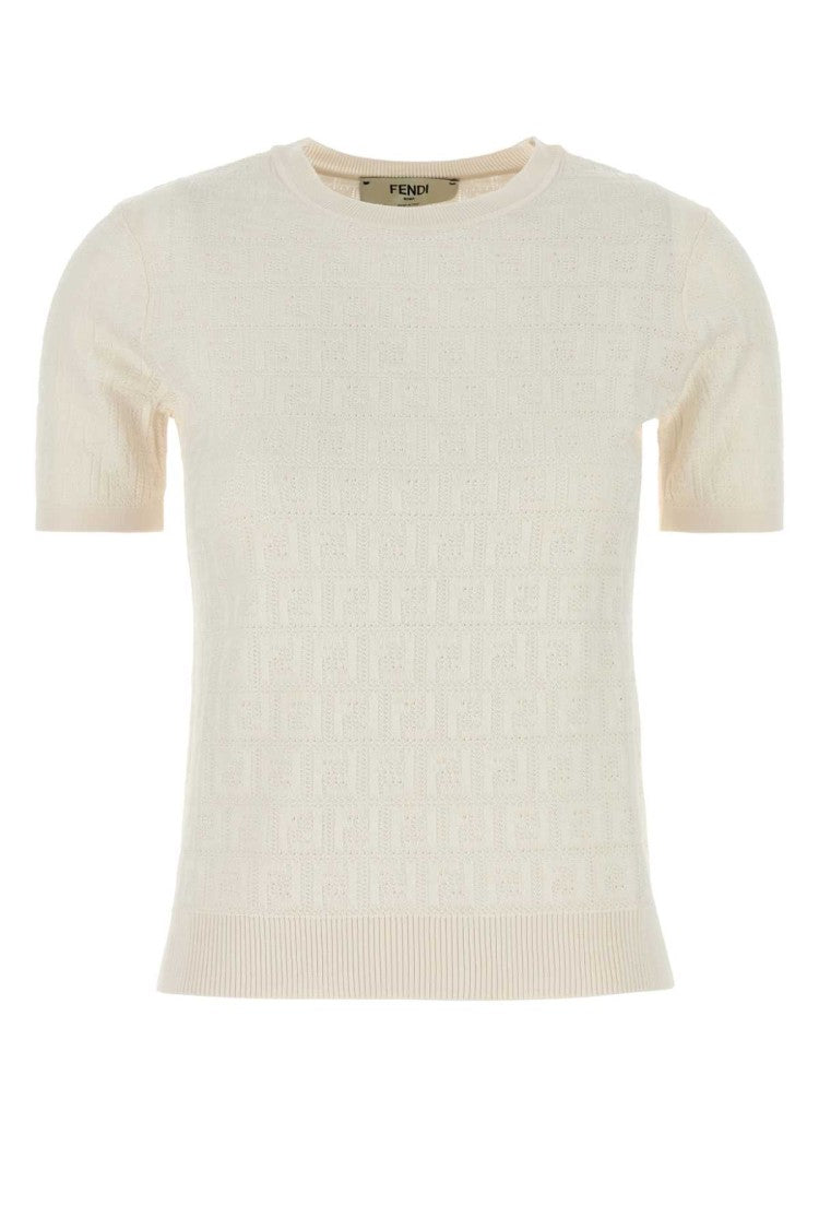 Fendi Ivory Cotton Blend Sweater