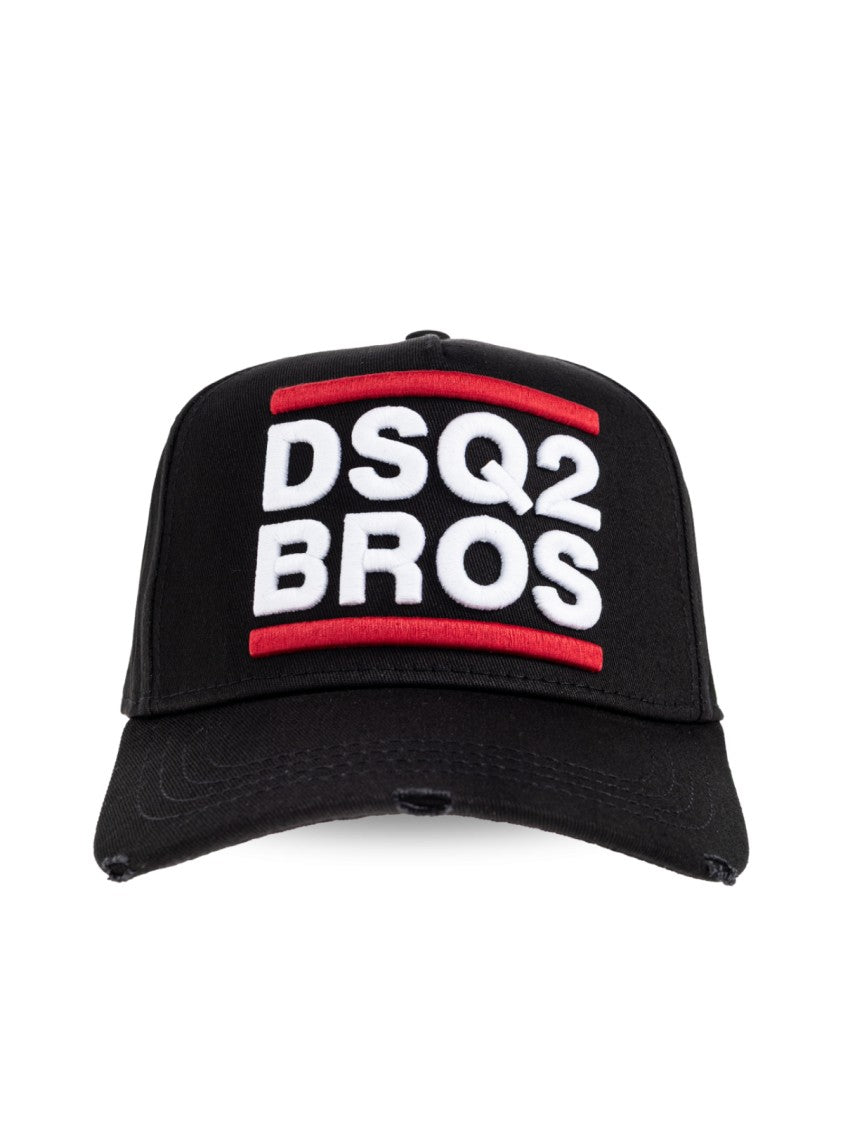 Dsquared2 Black Dsq2 Bros Logo Cotton Baseball Cap