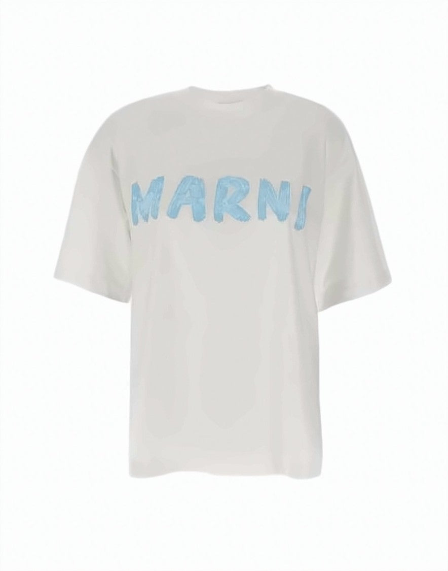Marni Relaxed-Fit Cotton T-Shirt With Hand-Painted Text