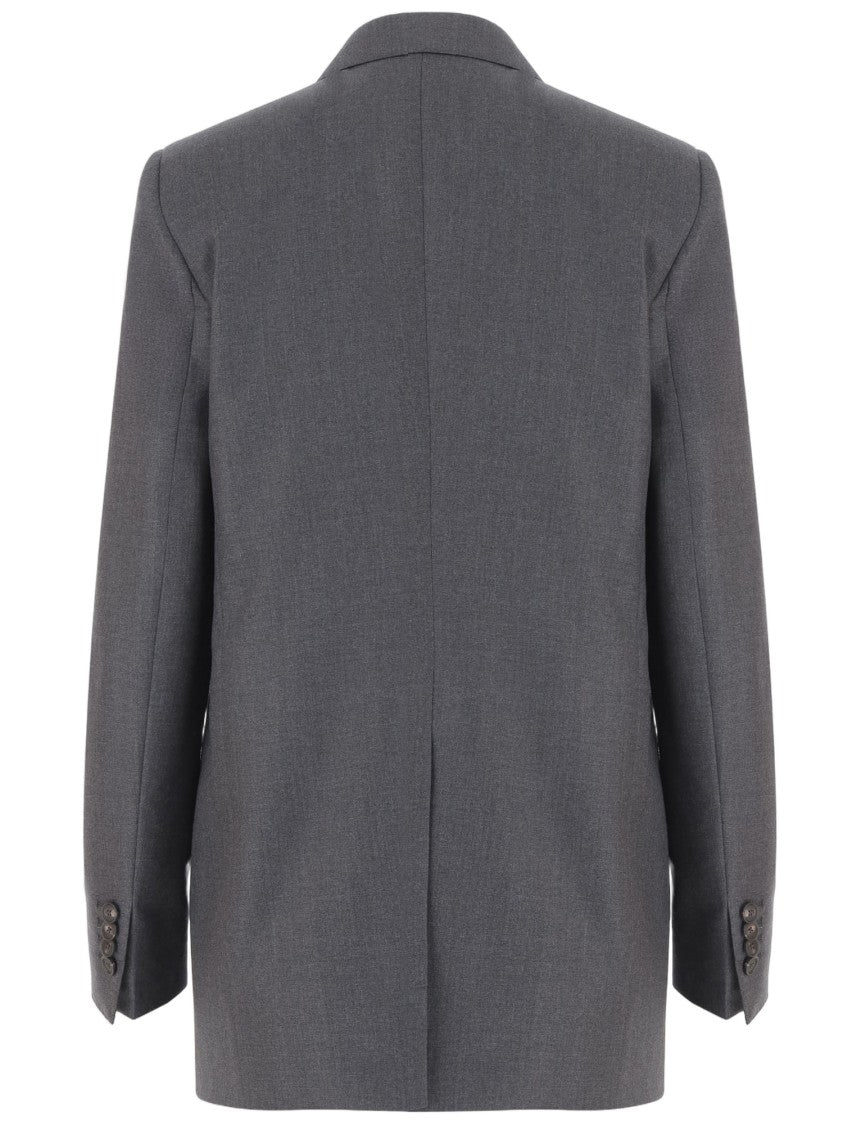 Tagliatore Double-Breasted Virgin Wool Jacket With Peaked Lapels