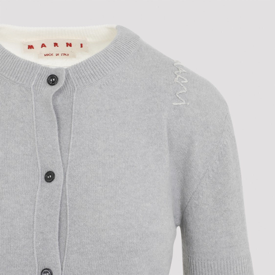 Marni Virgin Wool And Cashmere Blend Cardigan With Unique Sleeve Design