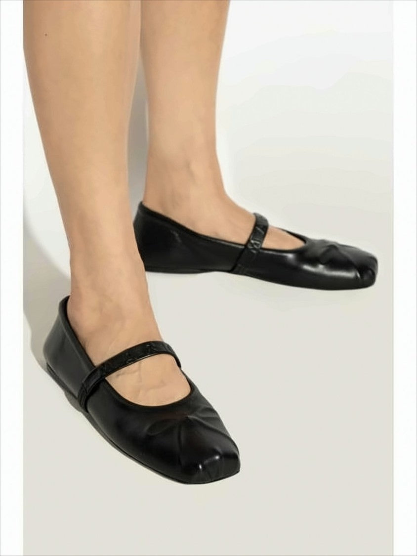 Marni Lambskin Leather Flat Shoes With Embossed Detailing
