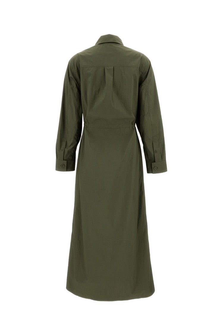 Parosh Utility-Inspired Long Shirt Dress With Adjustable Waist