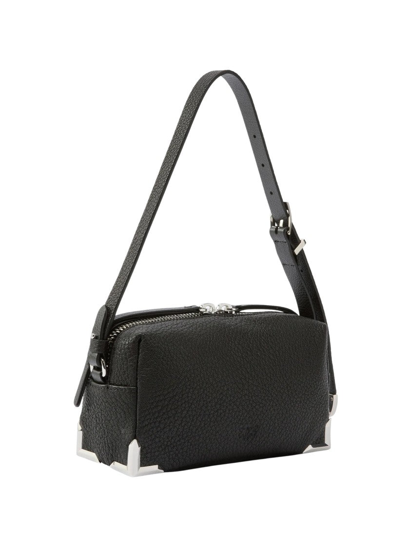 Pinko Compact Pebbled Sheepskin Shoulder Bag With Adjustable Strap