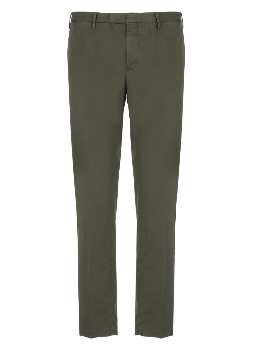 Pt Torino Green Cotton Trousers