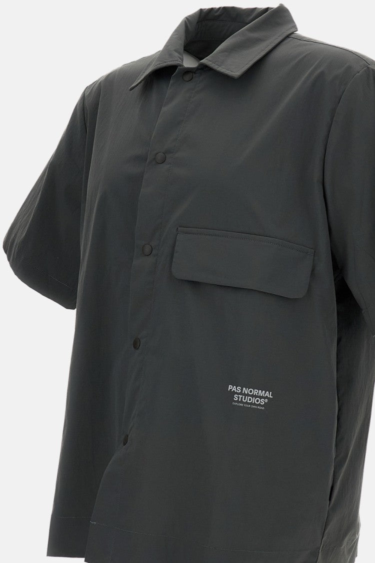 Pas Normal Studios Off-Race Gray Nylon Short-Sleeve Shirt