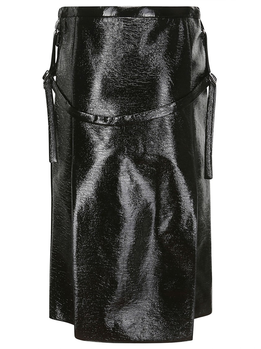 Courrèges Laces Black Vinyl Skirt