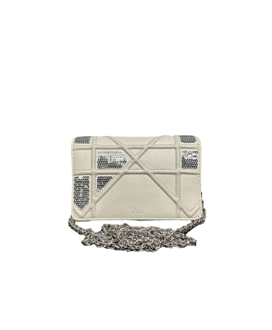 Dior Mini Diorama White Leather Shoulder Bag