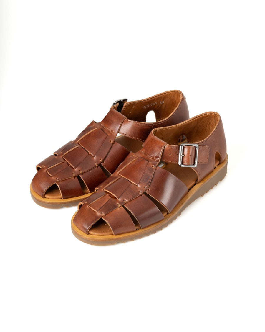 Paraboot Brown Open-Toe Sandals With Adjustable Buckle