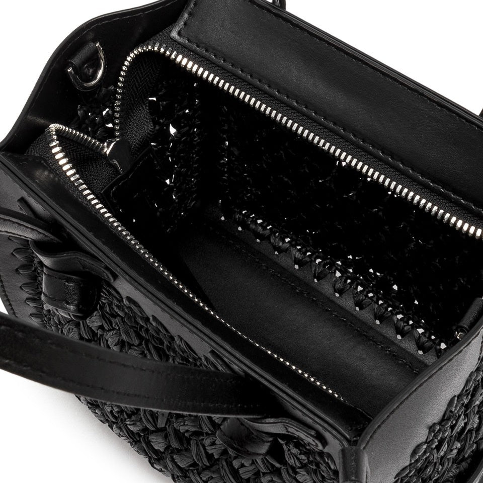 Gianni Chiarini Marcella Raffia And Leather Crochet Handbag