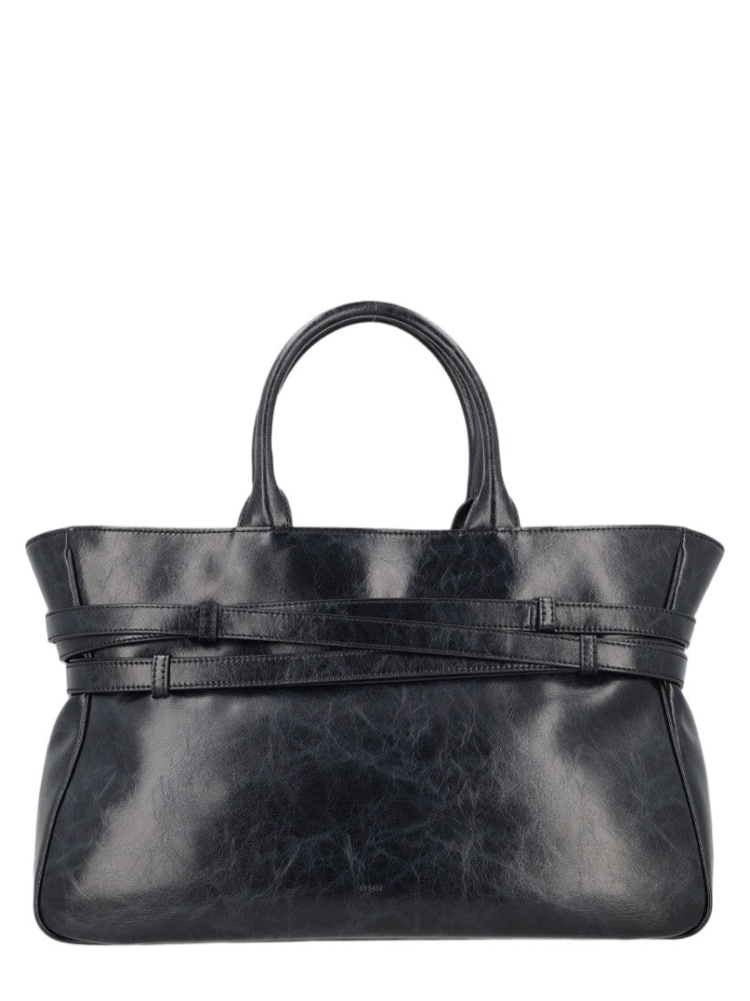 Osoi Smooth Leather Tote Bag With Wrap-Around Belt Detail