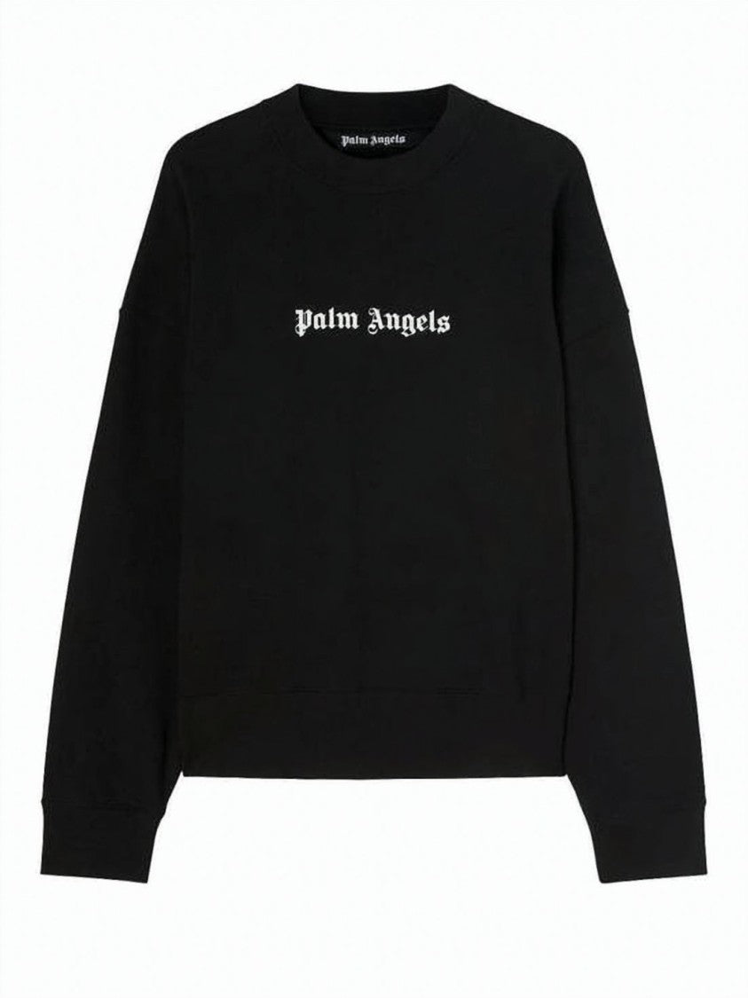 Palm Angels Relaxed Fit Long-Sleeve Shirt With Gothic Logo