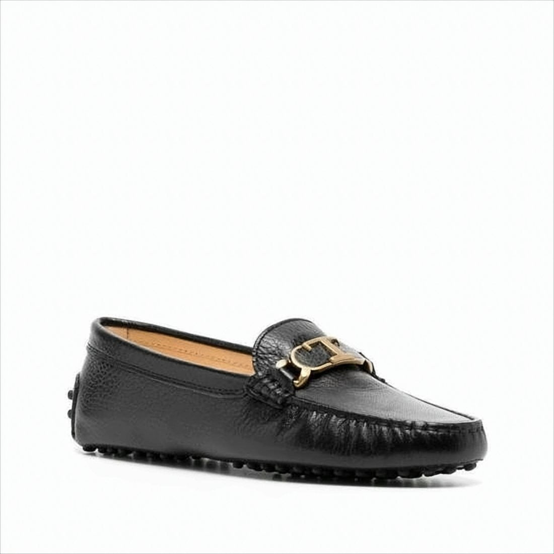 Tod's Textured Leather Loafer With Gold-Tone Bit Detail