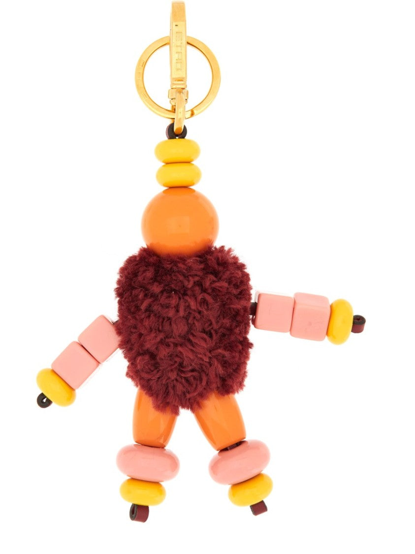 Etro Whimsical Charm Omino With Colorful Beads And Fluffy Texture