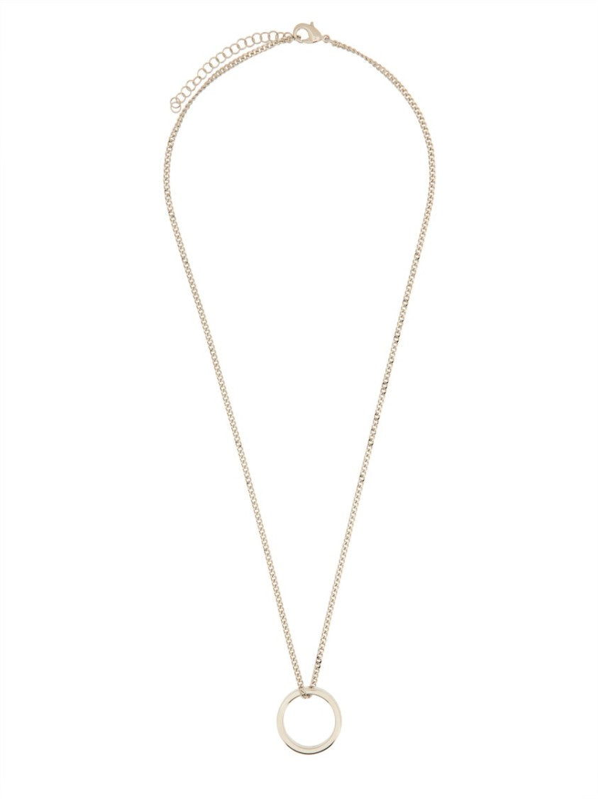 Mm6 By Maison Margiela Minimal Logo Pendant Brass Necklace