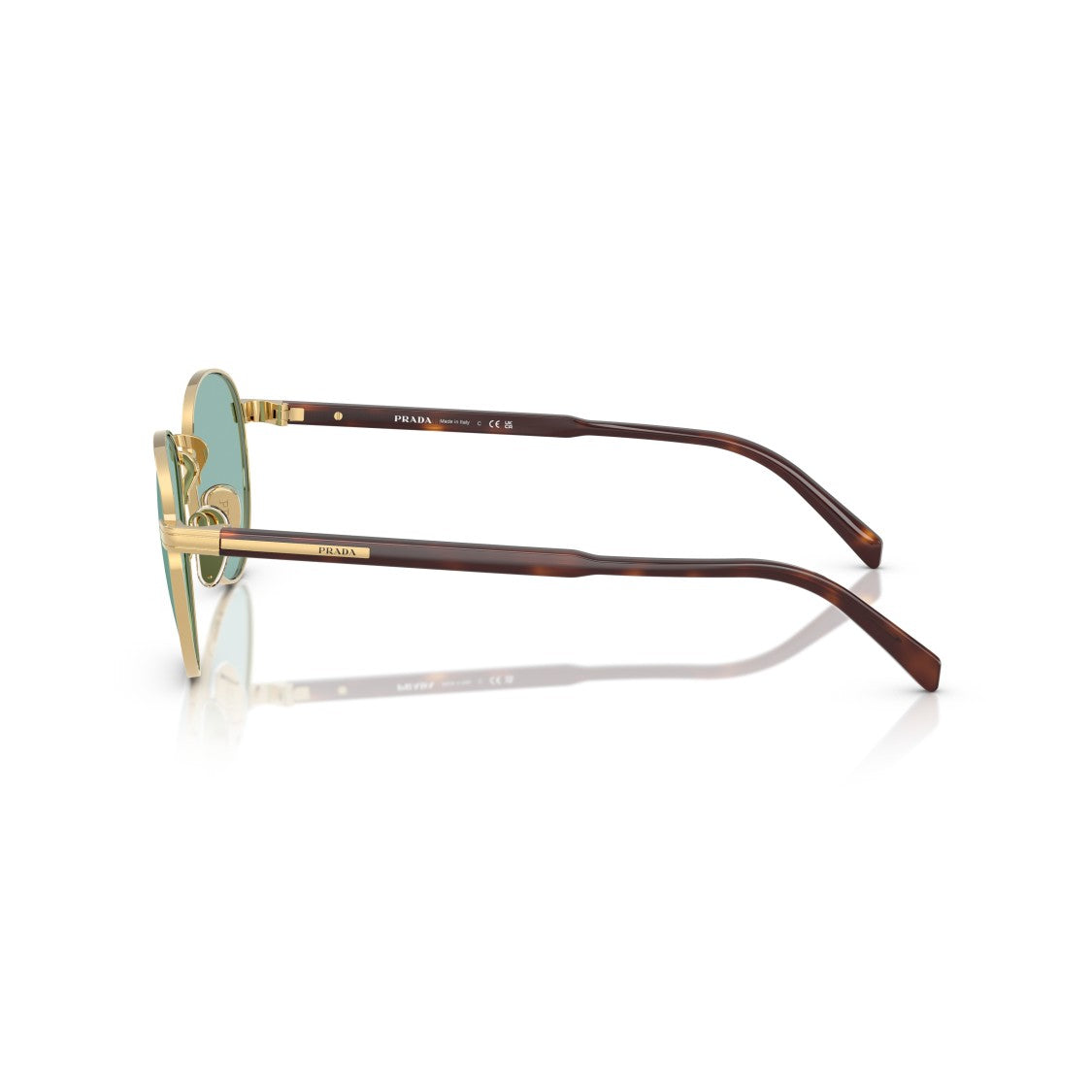 Prada 0Pr B51s Round Green-Tinted Lenses