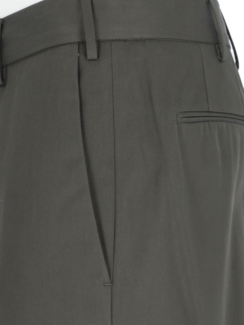 Pt Torino Chino Pants With Pleats And Feather Detail