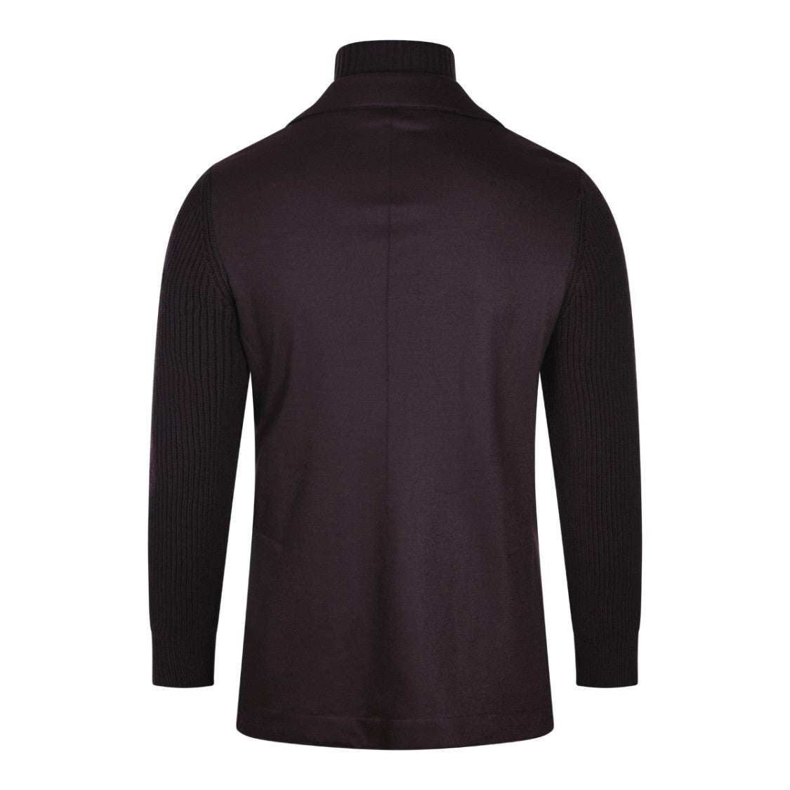 Eleventy Tailored Blazer-Style Jacket With Ribbed Knit Sleeves