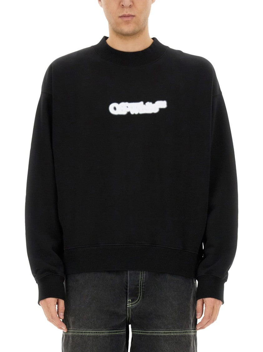 Off-White Relaxed-Fit Black Sweatshirt With Contrasting Logo