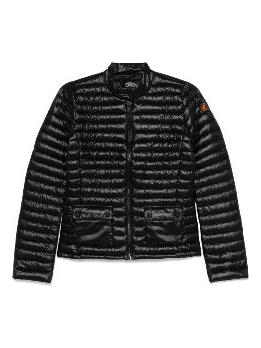 Save The Duck Quilted High-Collar Jacket With Front Zip Closure