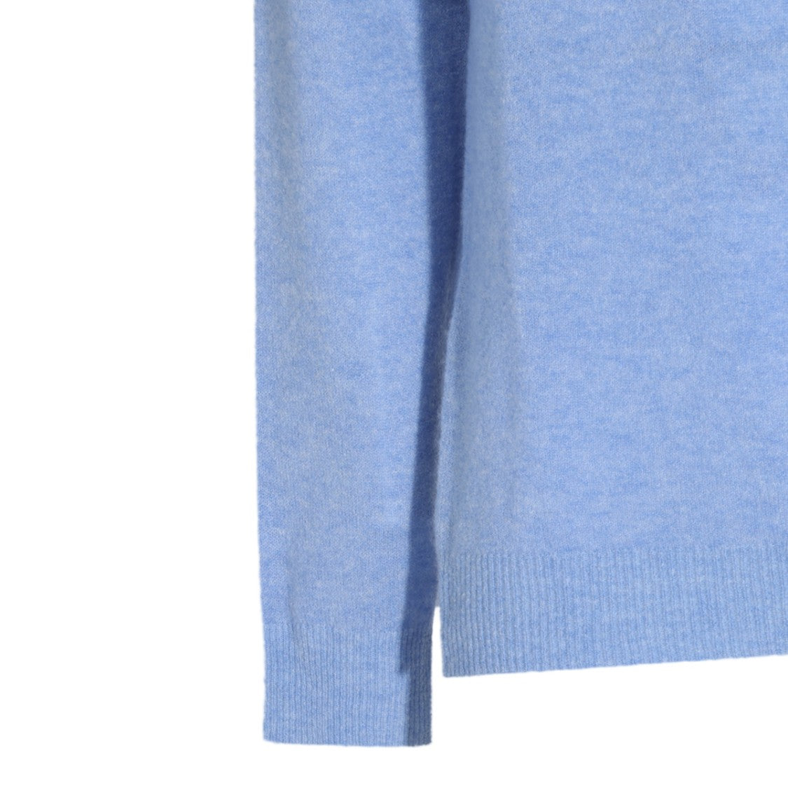Altea Light Blue Side-Slit Classic Crew Neck Sweater