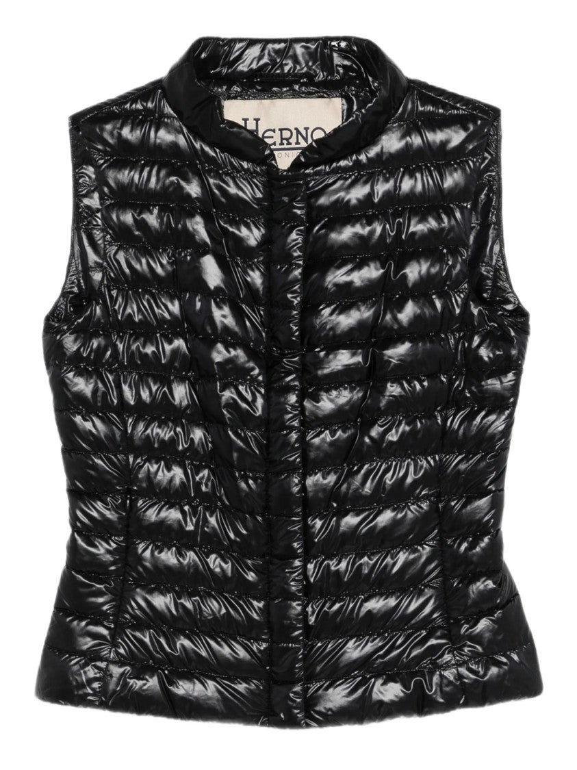 Herno Slim-Fit Quilted Gilet With Bomber Collar