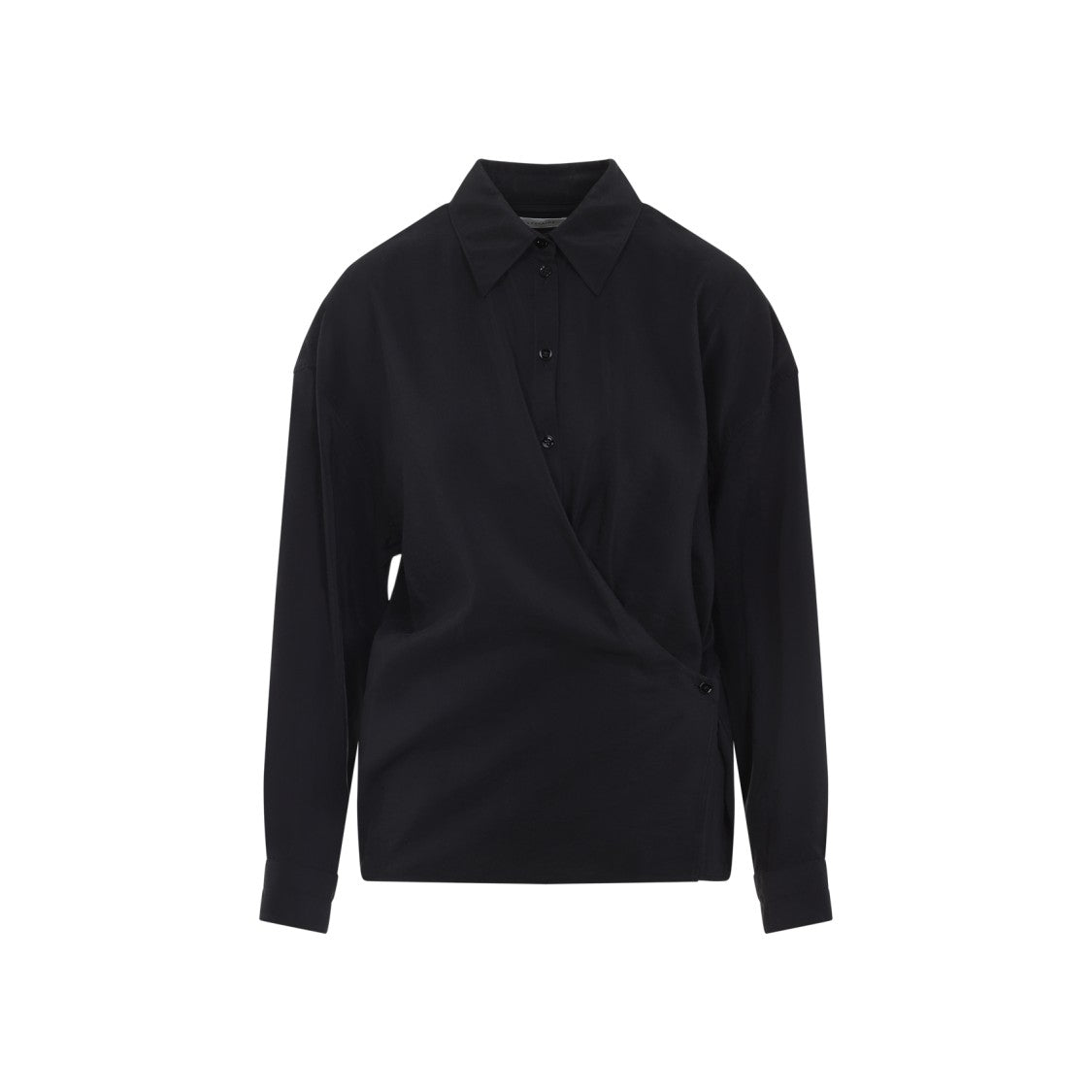 Lemaire Twisted Black Silk Shirt