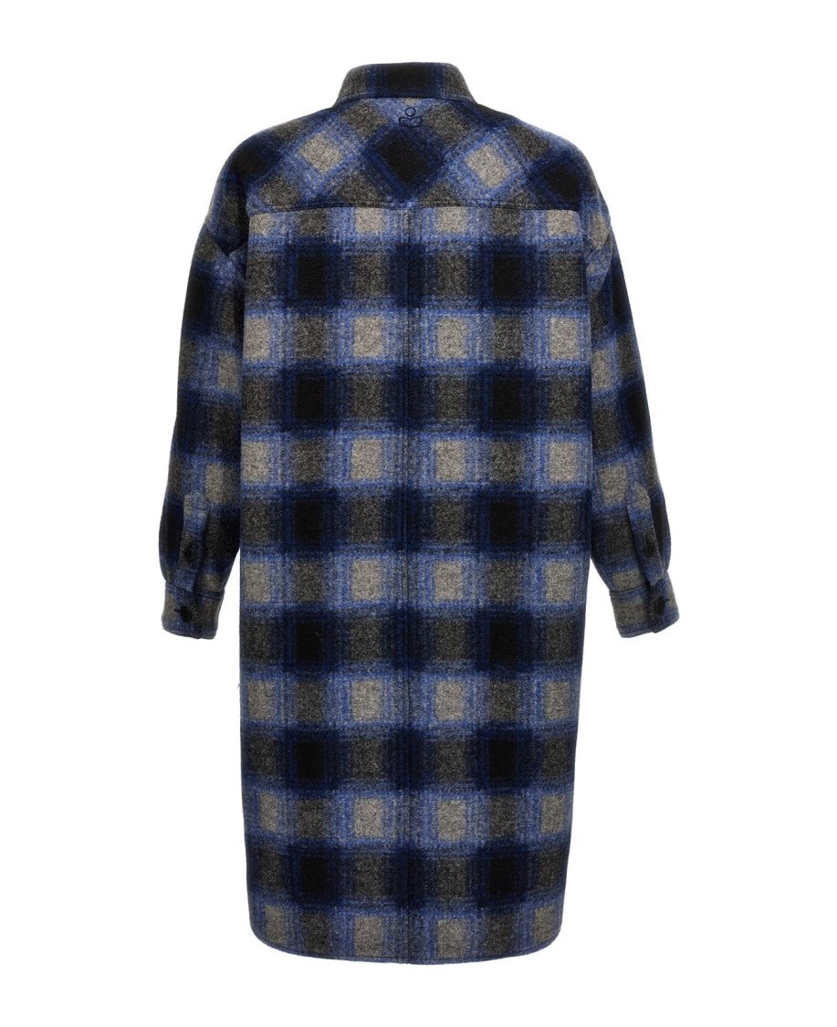 Isabel Marant Relaxed-Cut Checkered Cape With Button-Up Front