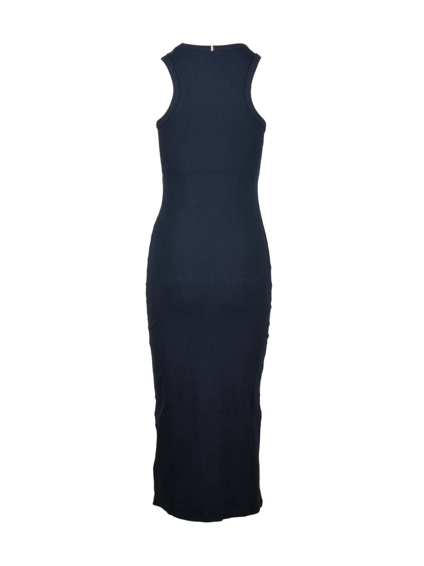 Tommy Hilfiger Midnight Blue Ribbed Maxi Dress
