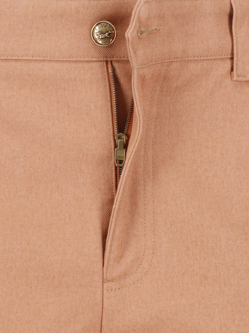 Chloé High-Waisted Wide-Leg Chloé Cotton Trousers
