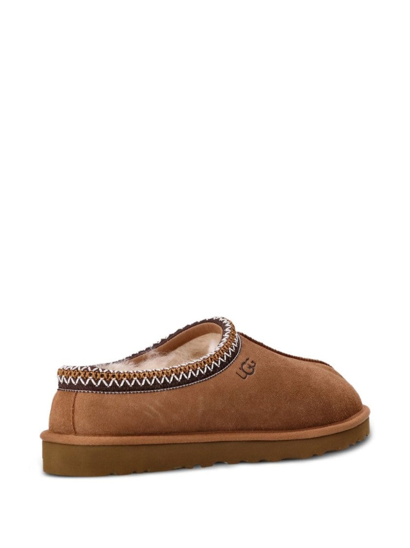 Ugg Contrasting Zigzag Stitching Suede Mules