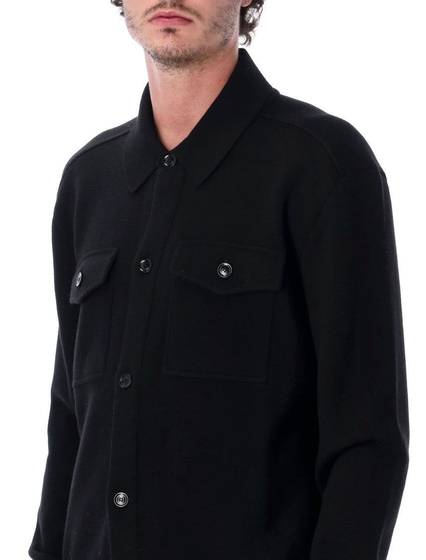 Tom Ford Double Face Wool-Cashmere Horn-Button Overshirt