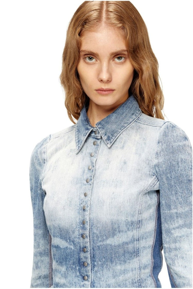 Diesel Blue Cotton Shirt