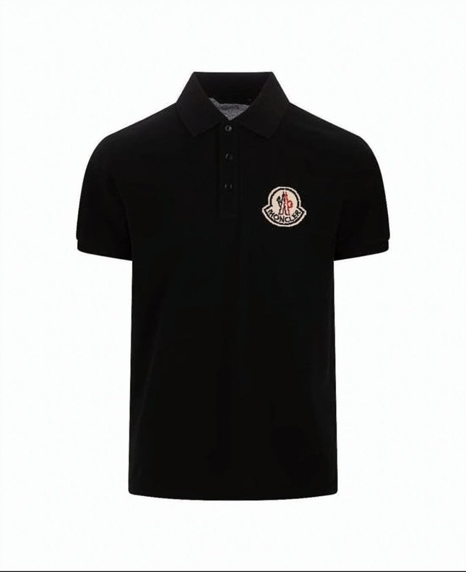 Moncler Short-Sleeve Polo Shirt With Ribbed Collar