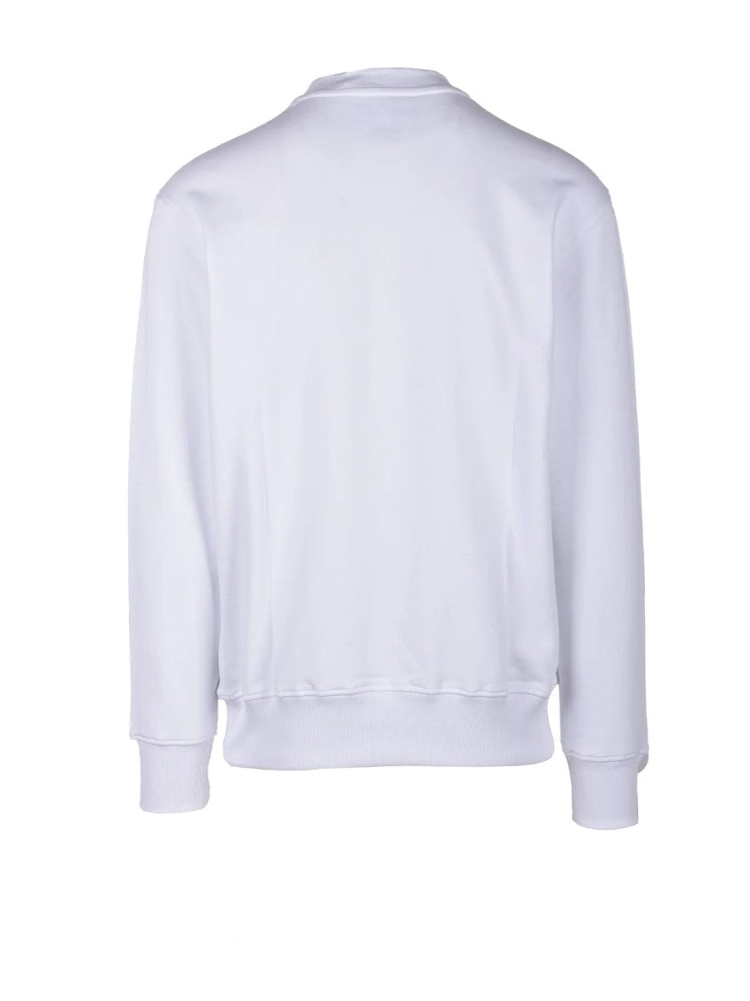 Versace Jeans Couture White Cotton Crewneck Regular Fit Sweatshirt